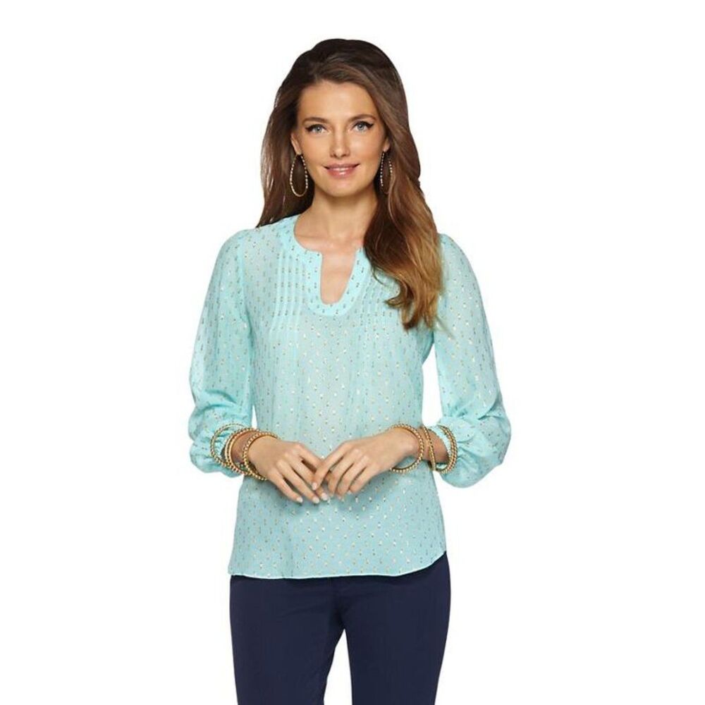 Lilly Pulitzer Colby Sheer Silk Blouse